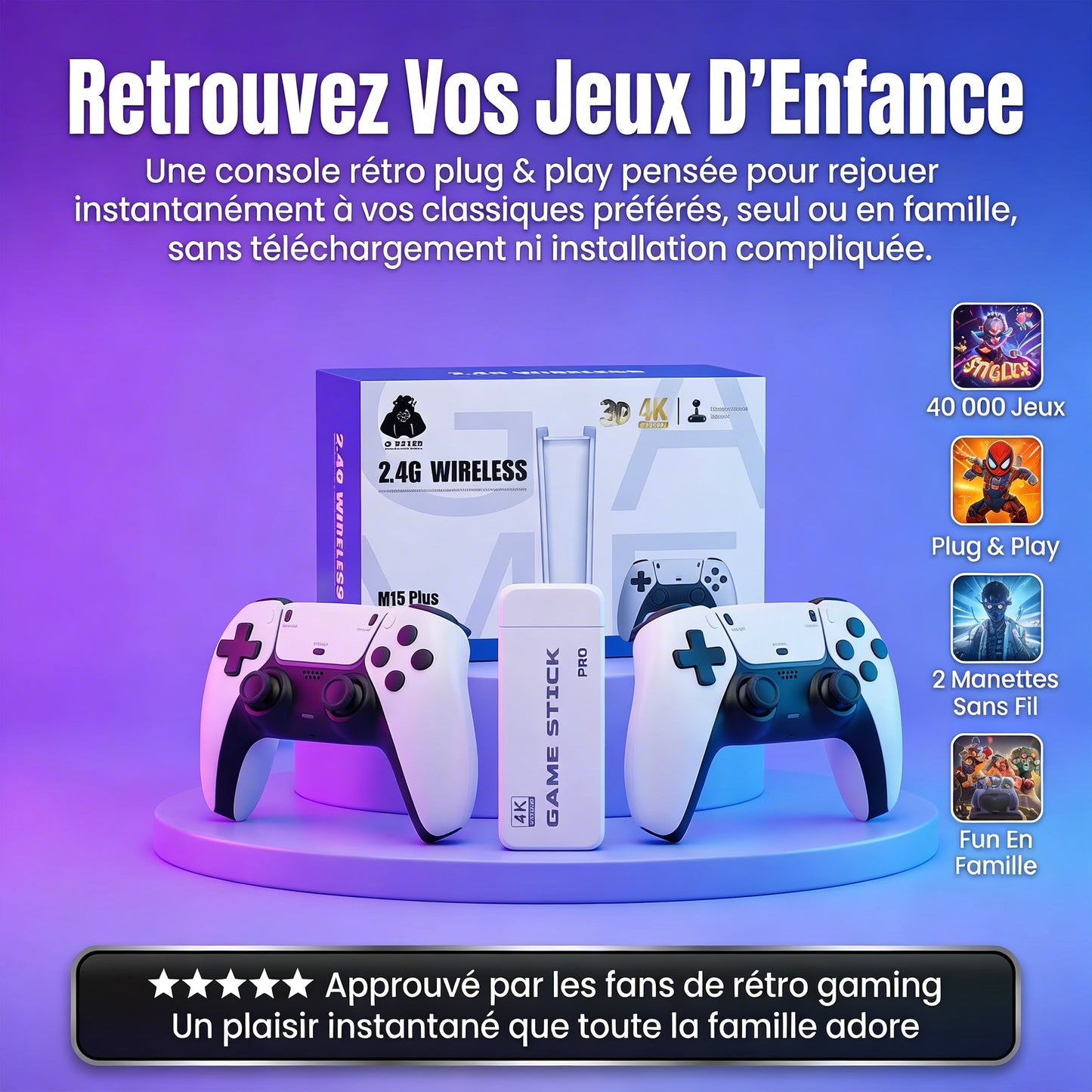 Metika GameStick - Console +40,000 Jeux Retro